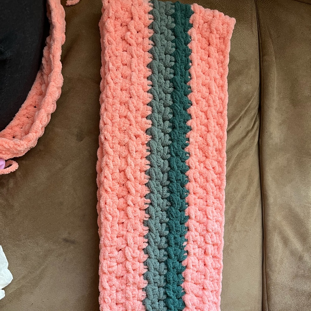 Handmade scarf. 64x7 inches. Smoke free home.